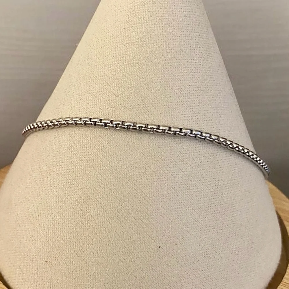 Stainless Steel box chain 8 inch 2mm width bracelet - Silver
